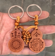 봉연당  호리병 팔괘 진도목 복숭아나무 열쇠고리 키링 평생행운 금전운 재수대통 비방부적 삼재액막이  안전운전  s1831