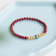 봉연당 4mm 고함량95% 천연 자금사주사 s925연꽃 염주 팔찌 삼재액막이 사업운 금전운 행운 소원성취 재수대통 부적 s1847