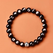 봉연당  s925은 육자진언 99%은빛 은요석 8mm 팔찌 금전운 장사 주식 재수대통 삼재액막이 비방부적 행운 염주  s1850