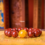 봉연당 웅황옥화 주사 9A등급순도 크리스탈 14mm  염주 장사 주식 재물흥왕 삼재액막이 재수대통 부적비방 팔찌  s1862