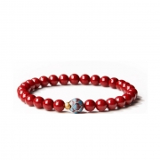 봉연당  6mm  s925칠보 천연주사 연꽃팔찌 인연 행운염주  s1868