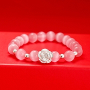 미르보석  s999순은 장미 8mm천연호안석 은주 팔찌  s1900