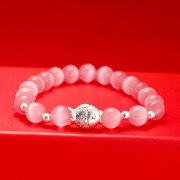 미르보석  s999순은 잉어 8mm천연호안석 은주 팔찌  s1901