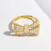 미르보석 골드링 다이아몬드큐빅 프리미엄 리본장식 반지   s1948