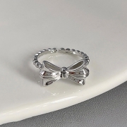 미르보석 s925은빛 리본장식 반지   s1949
