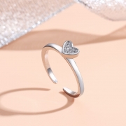 미르보석 s925은 다이아몬드큐빅 프리미엄 싱글하트 반지   s1952