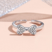 미르보석 s925은 다이아몬드큐빅 프리미엄  트윈하트 반지   s1953