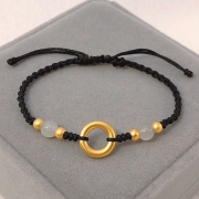 미르보석 플렉서블링 버클 24k금볼  수공예 매듭 팔찌 재물운 인연 행운 액막이 s1972