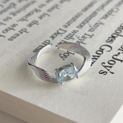 미르보석  s925순은 블루큐빅 주얼리 반지 s1990