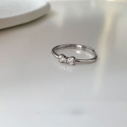 미르보석 s925실버 나비 리본  다이아몬드큐빅 주얼리 반지  s1996