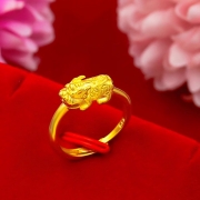 미르보석  24K도금 금전운과 복을 담은 운복지환 용귀비휴 999금반지   s2007