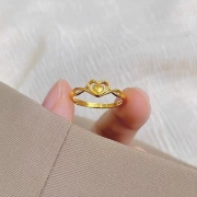 미르보석  24K도금 사랑 애정 인연운 로얄하트  금반지   s2008