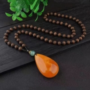 미르보석  운의 흐름  금전운 안정감 상승 목주 물방울호박 목걸이  s2013