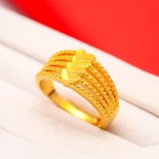 미르보석 오행 운세를 돕는 황금색 하트 행운 반지  s2015