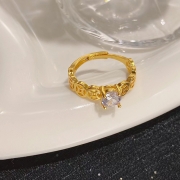 미르보석 24k금색 5부 큐빅 재물운 행운 동전 주얼리 반지  s2027