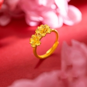 미르보석 24k금색 부귀 상징 꽃 반지   s2029