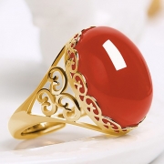 미르보석  인조보석 레드 에메랄드  주얼리 반지   s2033