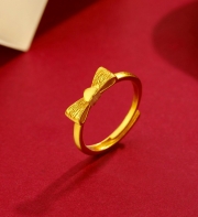 미르보석  금도금 리본장식 반지   s2038