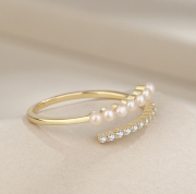 미르보석 진주 다이아몬드큐빅 주얼리 반지  s2039