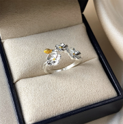 미르보석 s925은색 동백꽃 반지  s2042