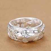 미르보석 S999은도금 육자진언 비휴 반지   s2047