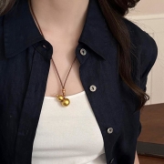 미르보석  99%구리 금박도금  호리병  재물운 삼재 액막이  행운부적 조롱박 목걸이  s2052