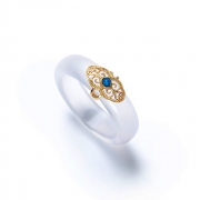 미르보석 피부를 밝게 해주는 길조 행운 칼세도니 반지  s2059