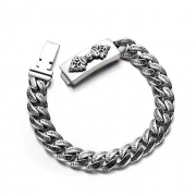 미르보석  금강저 육자진언  s925실버 스텐강 체인 팔찌  재물운 행운 액막이  s2068