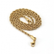 미르보석 면3mm 길이60cm 로즈골드  써지컬스틸 티타늄강 오스테나이트 목걸이 체인줄   s2073