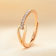 미르보석  말발굽 편자 반지 다이어몬드큐빅 장식 Rose Gold  주얼리     s2086