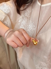 미르보석  99%구리 금박도금  호리병  재물운 삼재 액막이  행운부적 조롱박 목걸이  s2053