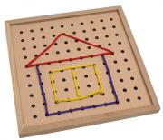 대형판 목재 큰구멍 실꿰기놀이  2M코바늘칼라끈6개