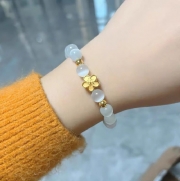 미르보석 골든 플라워 캣아이비즈  손목 위에 행운을 담다 묘안석 에너지 힐링 팔찌  s2100