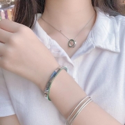 미르보석 꿈과 희망을 담은 라인형 여성 팔찌   뱅글 써지컬스틸    s2104