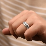 미르보석 s999순은 육자진언 재물운 행운 액막이  불교 반지 s2126