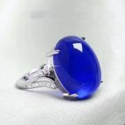 미르보석 천연 블루 사파이어 주얼리 반지   S2136