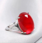 미르보석 천연 레드 아게이트 사파이어 주얼리 반지   S2137