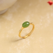 미르보석 대나무 마디 초록색 오벌스톤  고급 주얼리 반지   S2138