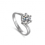 미르보석   여성용 눈송이 모이사나이트 큐빅 1캐럿 모조석 주얼리 반지  S2141