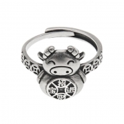 미르보석  925은도금  복과 재물을 끌어오는 복우재운 행운반지  S2147