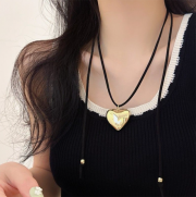 미르보석 피버 하트 코어  풀아웃 조절식  초커 주얼리  목걸이   s2153