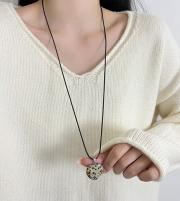 미르보석  100%천연석  코튼로프 하트 펜던트 패션 주얼리  목걸이   s2161