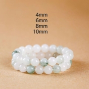 미르보석  진쓰위 9A등급 최상품 비취 100%천연 백옥석 팔찌 염주   s2167