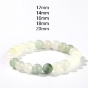 미르보석 16mm 진쓰위 9A등급 최상품 비취 100%천연 백옥석 팔찌 염주   s2168