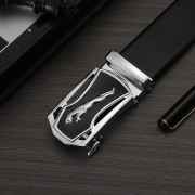 최고급 소가죽 벨트  금속 자동버클  아이언 재규어  허리띠 B6