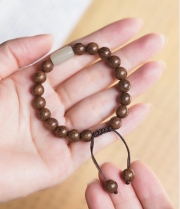 미르보석 8mm 100%천연 금사단목 단염주 허톈옥 팔찌 평안 행운 부귀 액막이 불주 염주  s2174