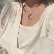 미르보석  s925실버  달모양 팬던트 쇄골체인 주얼리 목걸이   s2185