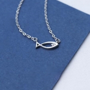 미르보석   925은30%함량 은빛 물고기 주얼리 목걸이     s2198