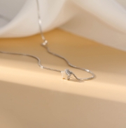 미르보석   실버925  써지컬스틸 타이니스파크 별  주얼리 목걸이     s2202