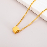 미르보석  99%순동 18k골드  프레셔스큐브 프리미엄 주얼리 목걸이    s2206